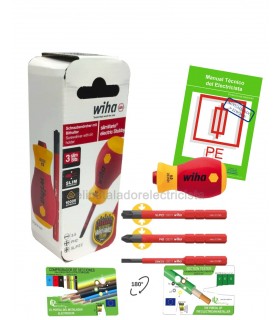 Juego de destornilladores con portabits electric slimVario® Wiha