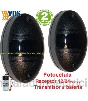 Fotocélula Receptor 12/24Vac DC Transmisor batería de 3,6VDC