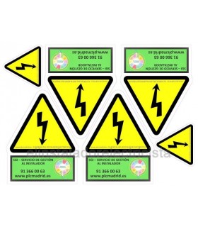 Pictogramas personalizadas de Riesgo Eléctrico para electricistas con su logo de empresa