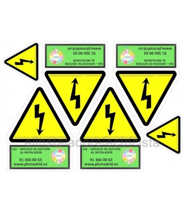 Pictogramas personalizadas de Riesgo Eléctrico para electricistas con su logo de empresa