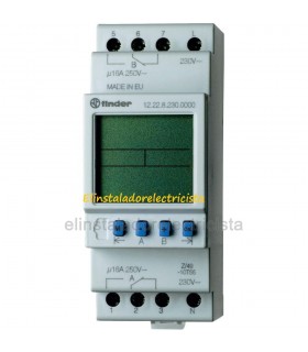 12.92.8.230.0000 Interruptor horario semanal 2 conmutados 16A  Finder