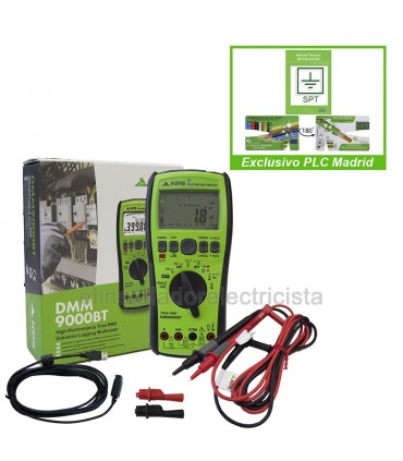 Multímetro digital bluetooth DMM9000BT + Manual de Sistemas de puestas a tierra + comprobador de secciones