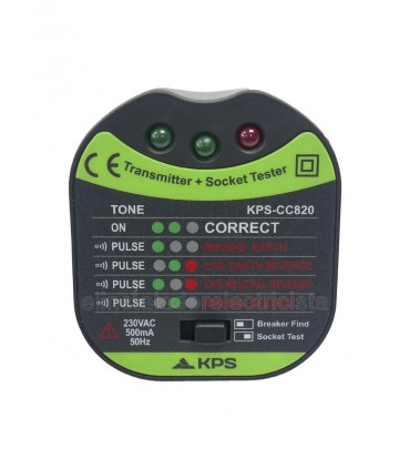 Comprobador de enchufes y localizador de protecciones CC820 de KPS