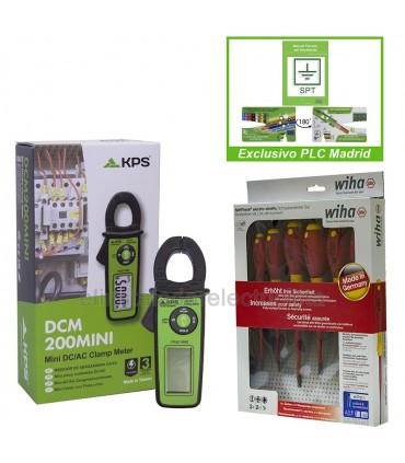 Pinza amperimétrica DCM200MINI con juego de destornilladores MTE SPT