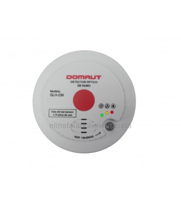 Detector óptico de Humo autónomo con alarma acústica relé N/A+N/C 12/24VDC