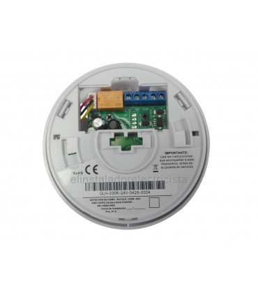 Detector óptico de Humo autónomo con alarma acústica relé N/A+N/C 12/24VDC