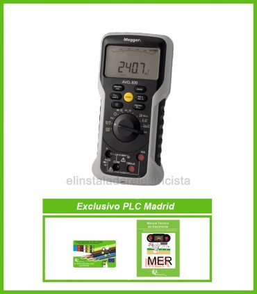Avo830 Multímetro TRMS digital Megger con comprobador de sección y Manual técnico MER