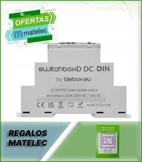 Controlador de Interruptor doble DC Wi-Fi carril DIN