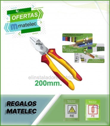 Alicate corte BiCut de 200mm y de Alto Rendimiento VDE aislados de Wiha
