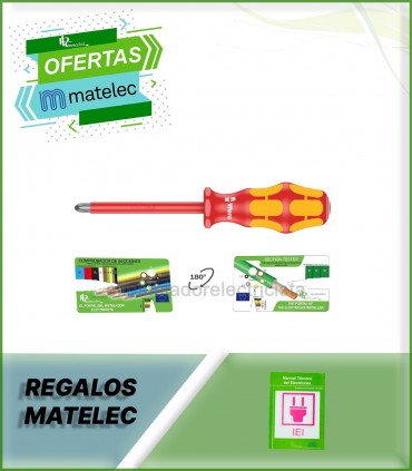 Destornillador Phillips aislado según VDE, PH 2 Wera