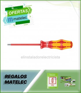 Destornillador plano 5.5x1.0 aislado a 1000V de Wera