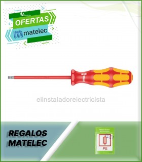 Destornillador plano aislado a 1000V de Wera 2.5x0.4