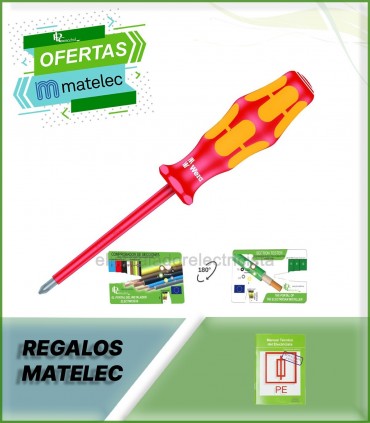 Destornilladores Phillips o Estrella PH aislado a 1000V de Wera PH 0x80