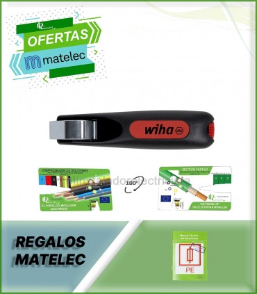 Herramienta Pelacables con cuchilla de arrastre autogirable de Wiha
