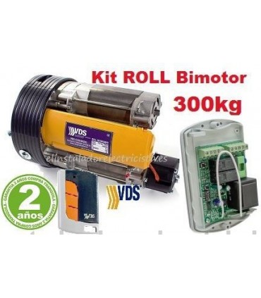 Kit Bimotor Roll 300 con freno para puertas enrollables 300kg