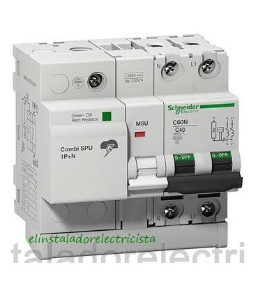Protector Combinado Sobretensiones SPU 1P+N 40A Schneider