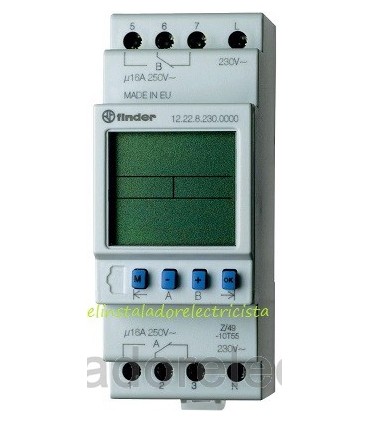 Temporizador electrónico con salida de 2 contactos FINDER 12.22