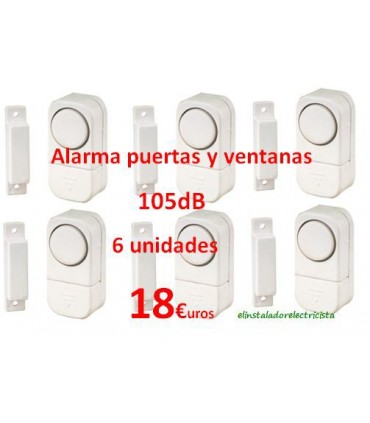 (6 unidades) Alarma para puertas y ventanas 105dB