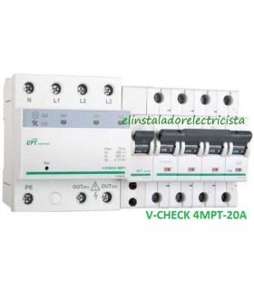 Protector combinado DSP+POP sobretensiónes Trifásico 20A 3P+N