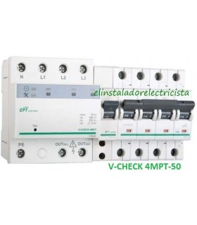 Protector combinado DSP+POP sobretensiónes Trifásico 50A 3P+N