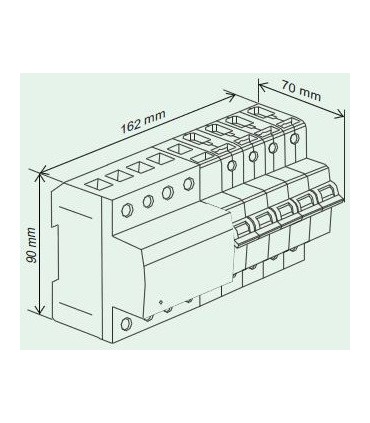 Protector combinado DSP+POP sobretensiónes Trifásico 50A 3P+N