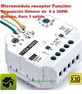 Micromódulo receptor Función Regulación/Marcha/Paro 1 salida 0/300w TYXIA 4840