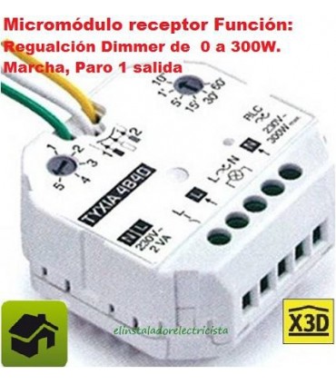 Micromódulo receptor Función Regulación/Marcha/Paro 1 salida 0/300w TYXIA 4840