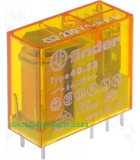 Mini-relé Finder 40.52 para circuito impreso enchufable 8A 2 contactos
