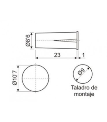 (5 unidades) Interruptor magnético fijación a panel por presión N/A Ø 9mm.