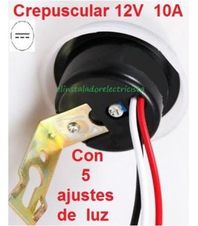 Interruptor crepuscular 12Vdc 10Amp.
