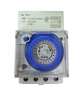 Temporizador horario electromecánico 16A tiempo reserva 150 horas