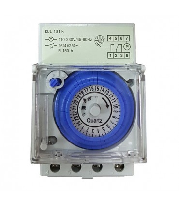Temporizador horario electromecánico 16A tiempo reserva 150 horas