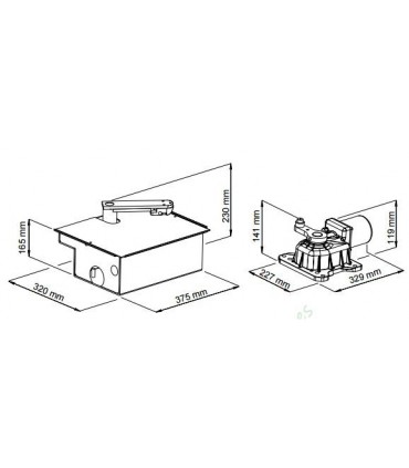 Motor 230V soterrado puerta batiente 2,5m y 500kg UNDER V  VDS