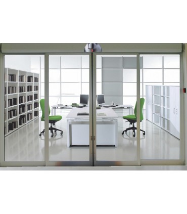 Kit  puerta automática de cristal 2 hojas paso 1500mm