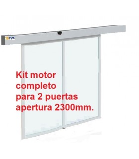 Kit puerta automática de cristal 2 hojas paso 2300mm