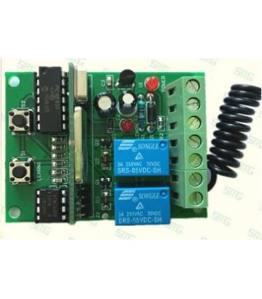 Receptor 2CH y 2 mandos 433Mhz 12/24V