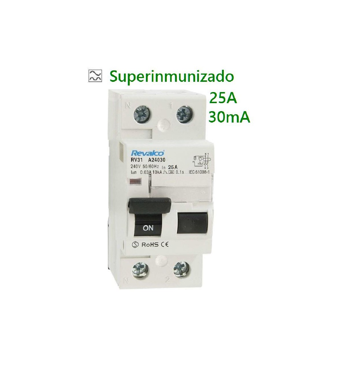 índice Iniciativa azufre interruptor Diferencial monofásico Superinmunizado 25A 30mA RV31A22530