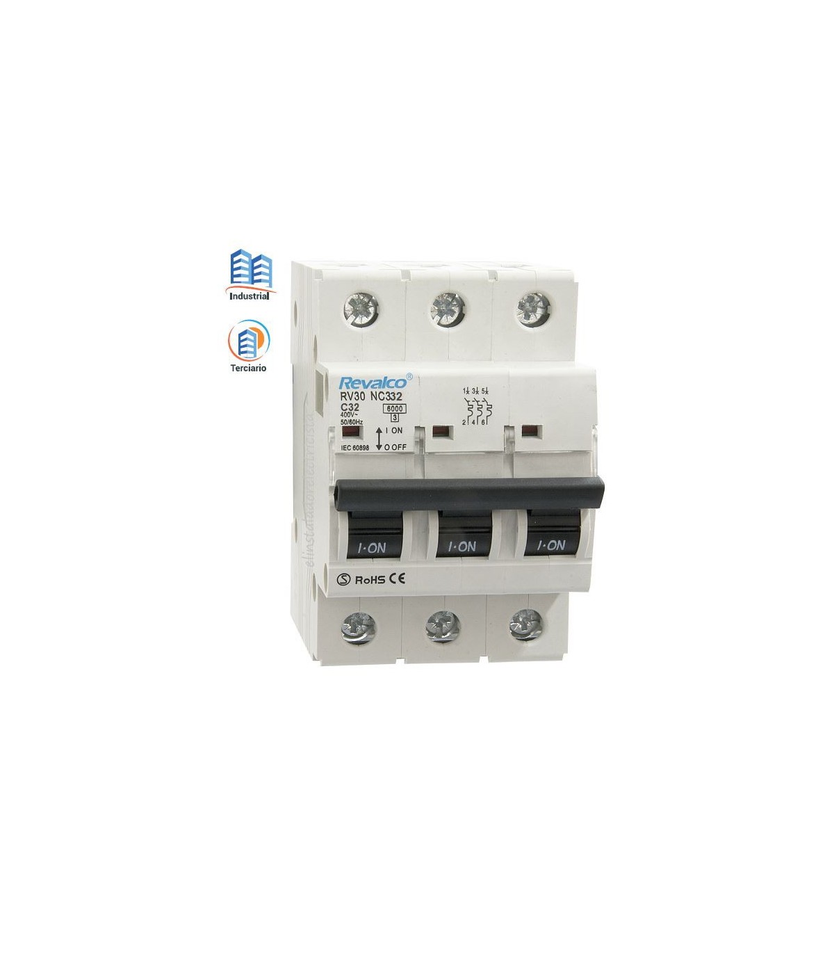 Interruttore Automatico Magnetotermico 4P 16A C - 400V 6kA, Per Quadri Elettrici