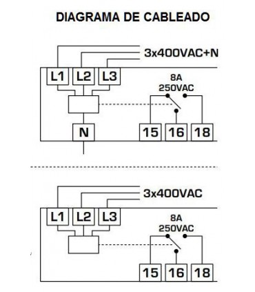 Control de tensión Trifásico 3 x 400VAC + N