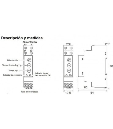 Control de tensión Trifásico 3 x 400VAC + N