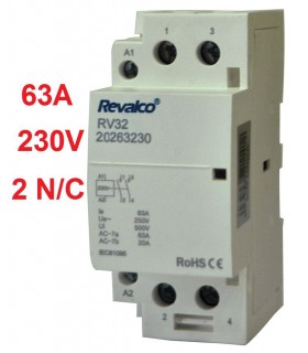 Contactor Modular 2P 63A - 230Vca 36mm 2N/C