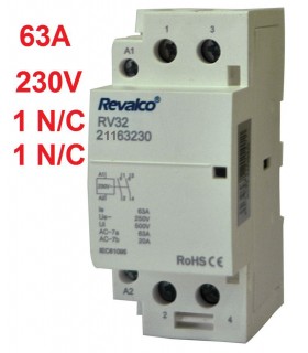 Contactor Modular 2P 63A - 230Vca 1 N/A -1 N/C