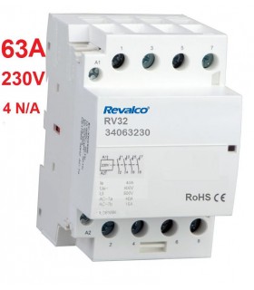 Contactor modular 4P 63A, 230Vca, 4N/A