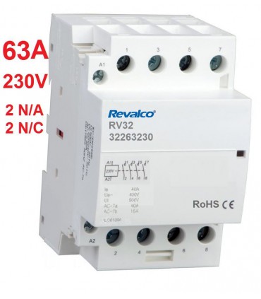Contactor Modular 4P 63A, 230Vca, 2N/C 2N/A