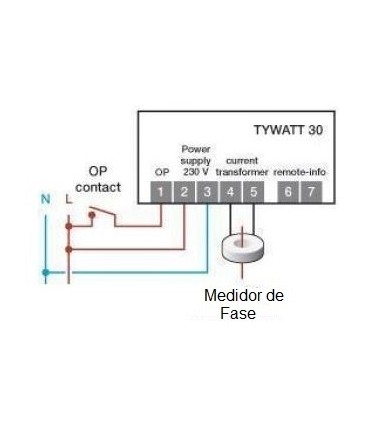 Contador de Consumo Eléctrico Monofásico TYWATT 30