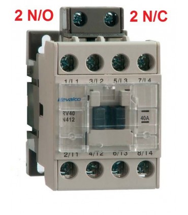 Contactor tripolar 40A,  2N/O 2 N/C bobina 230Vac