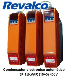 Condensador 15KVAR  energía reactiva 3F 450A. 400VAC.