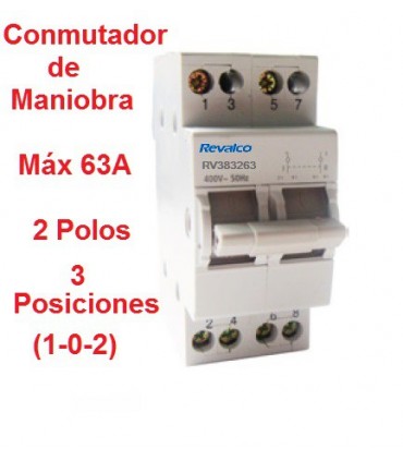 Conmutador 3 Posiciones 2 Polos 63A
