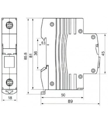 Pulsador Verde Carril DIN RV36