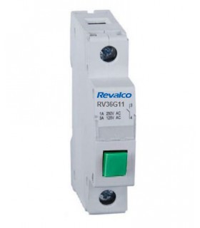 Pulsador Verde Carril DIN RV36
